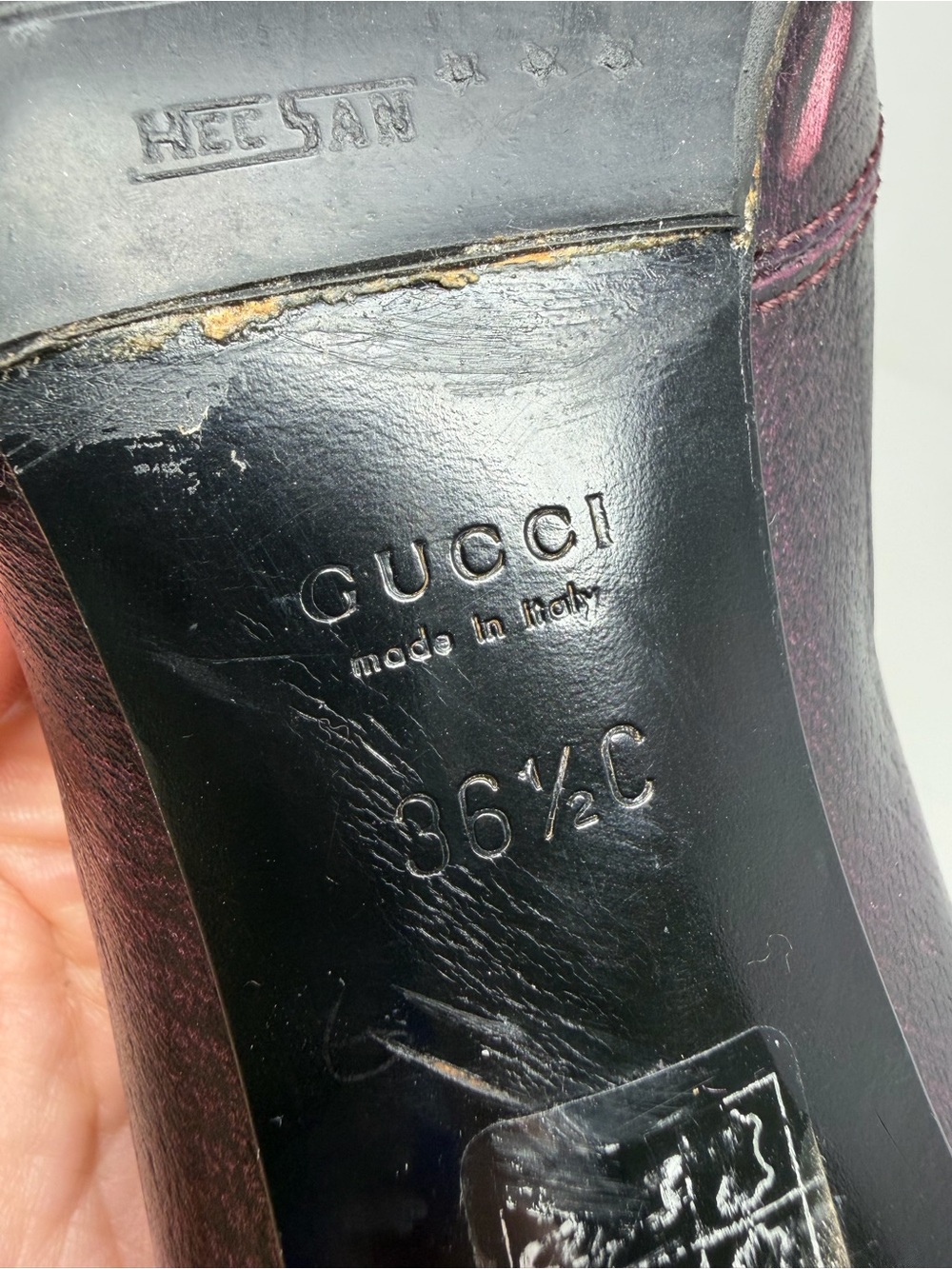 Gucci Horsebit Metallic Purple Heels Womens Size EU 36.5 - Picture 11 of 12